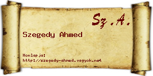 Szegedy Ahmed névjegykártya